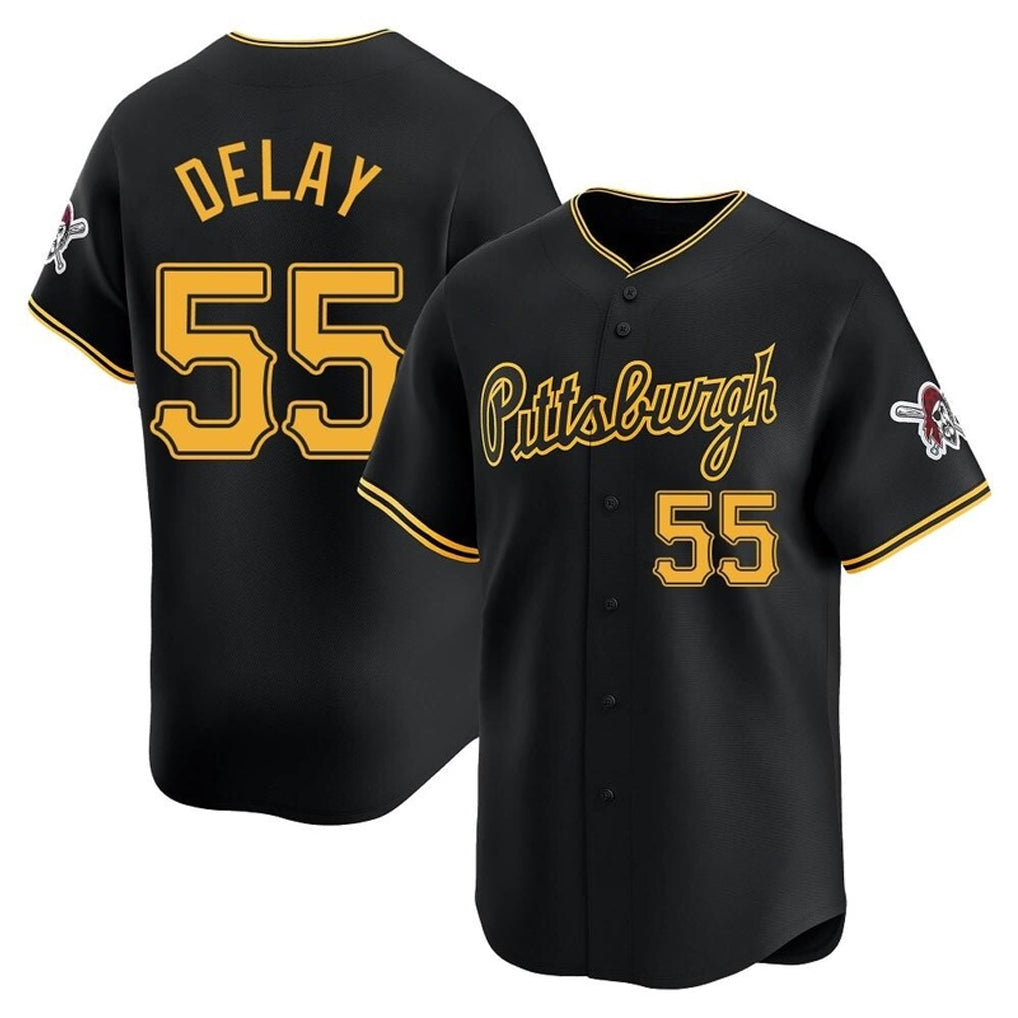 CBdoa P.Pirates #55 Jason Delay Player Black Alt Home Limited Stitched Jerseys