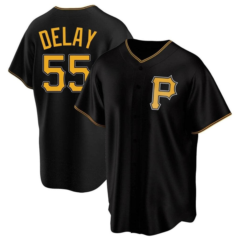 CBdoa P.Pirates #55 Jason Delay Player Black Alternate 2025 Home Game Stitched Jerseys