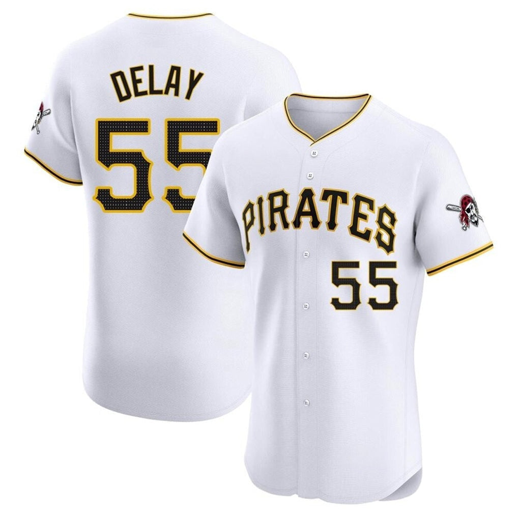 CBdoa P.Pirates #55 Jason Delay Player White Home Limited Elite Stitched Jerseys