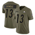 CBdoa P.Steelers #13 Rico Dowdle Player Olive 2025 Salute To Service Limited Home Game Stitched Jerseys