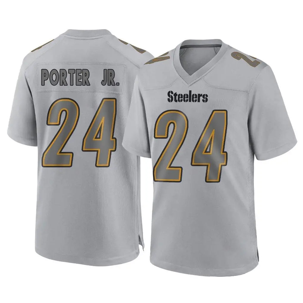 CBdoa P.Steelers #24 Joey Porter Jr. Player Gray Atmosphere Fashion Home Game Stitched Jerseys