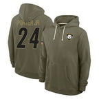 CBdoa P.Steelers #24 Joey Porter Jr. Player Olive Salute to Service Pullover Hoodies Limited Stitched Jerseys