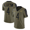 CBdoa P.Steelers #4 DK Metcalf Player Olive Salute To Service Limited Game Stitched Jerseys