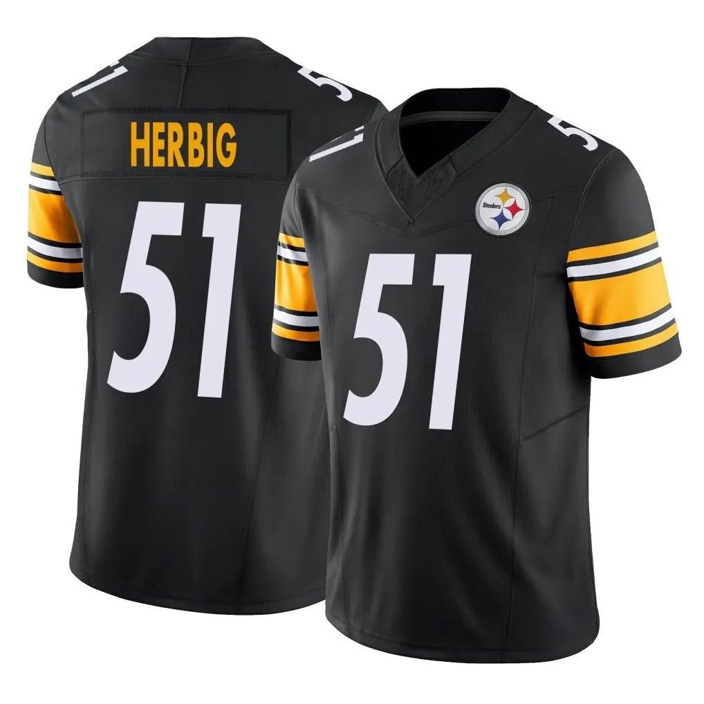 CBdoa P.Steelers #51 Nick Herbig Player Black Limited Vapor F.U.S.E. Home Game Stitched Jerseys