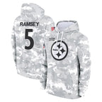 CBdoa P.Steelers #5 Jalen Ramsey Player Arctic Camo Limited Salute to Service Pullover Hoodies Game Stitched Jerseys