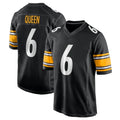 CBdoa P.Steelers #6 Patrick Queen Player Black Home Game Stitched Jerseys