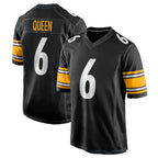 CBdoa P.Steelers #6 Patrick Queen Player Black Home Game Stitched Jerseys