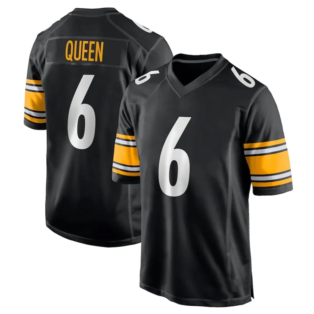 CBdoa P.Steelers #6 Patrick Queen Player Black Home Game Stitched Jerseys