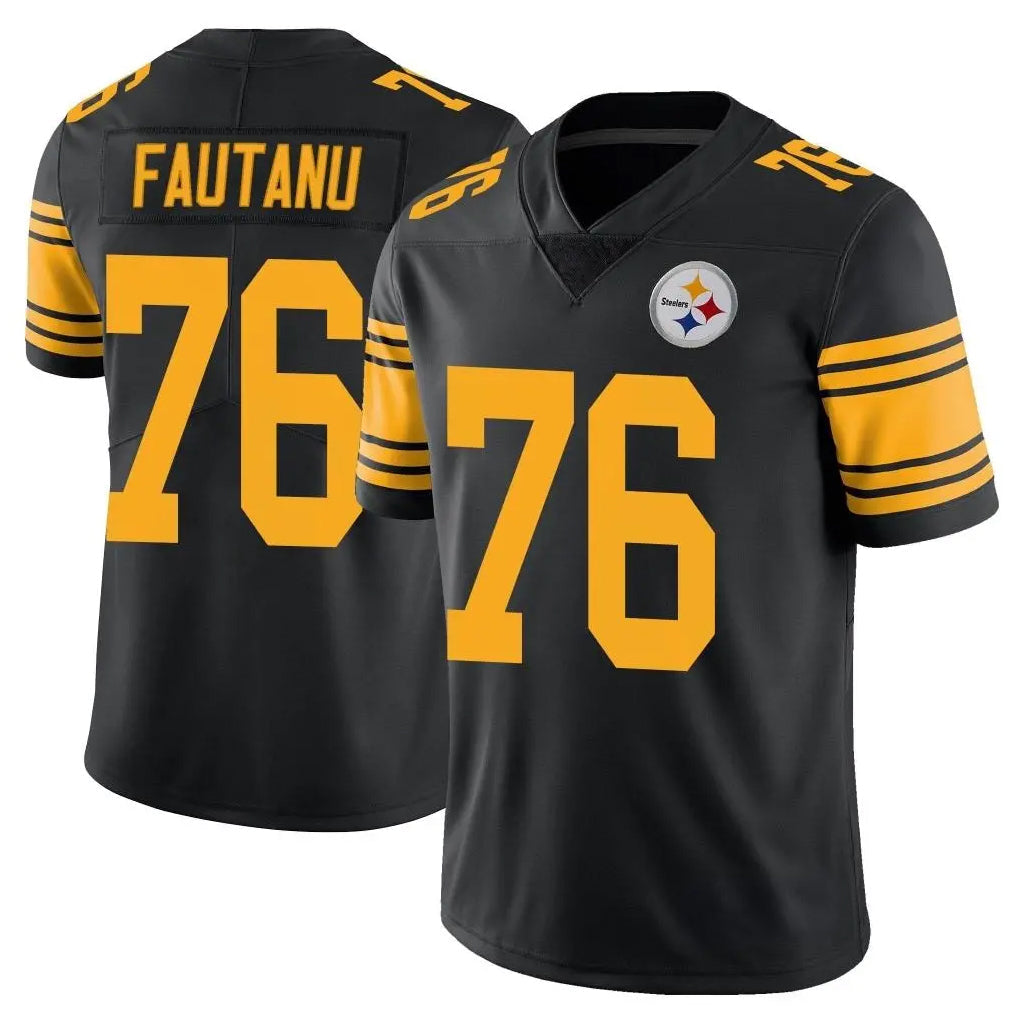 CBdoa P.Steelers #76 Troy Fautanu Player Black Limited Color Rush Home Game Stitched Jerseys