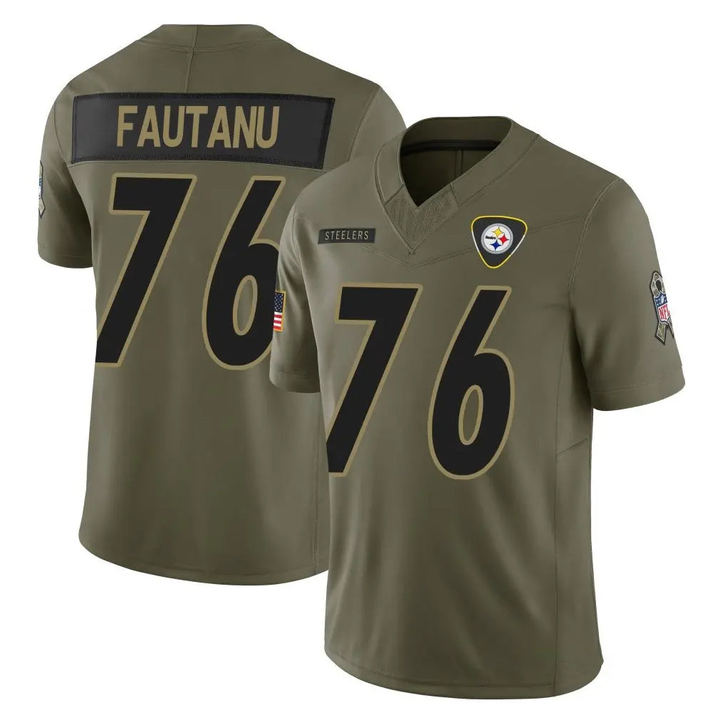 CBdoa P.Steelers #76 Troy Fautanu Player Olive 2025 Salute To Service Limited Home Game Stitched Jerseys