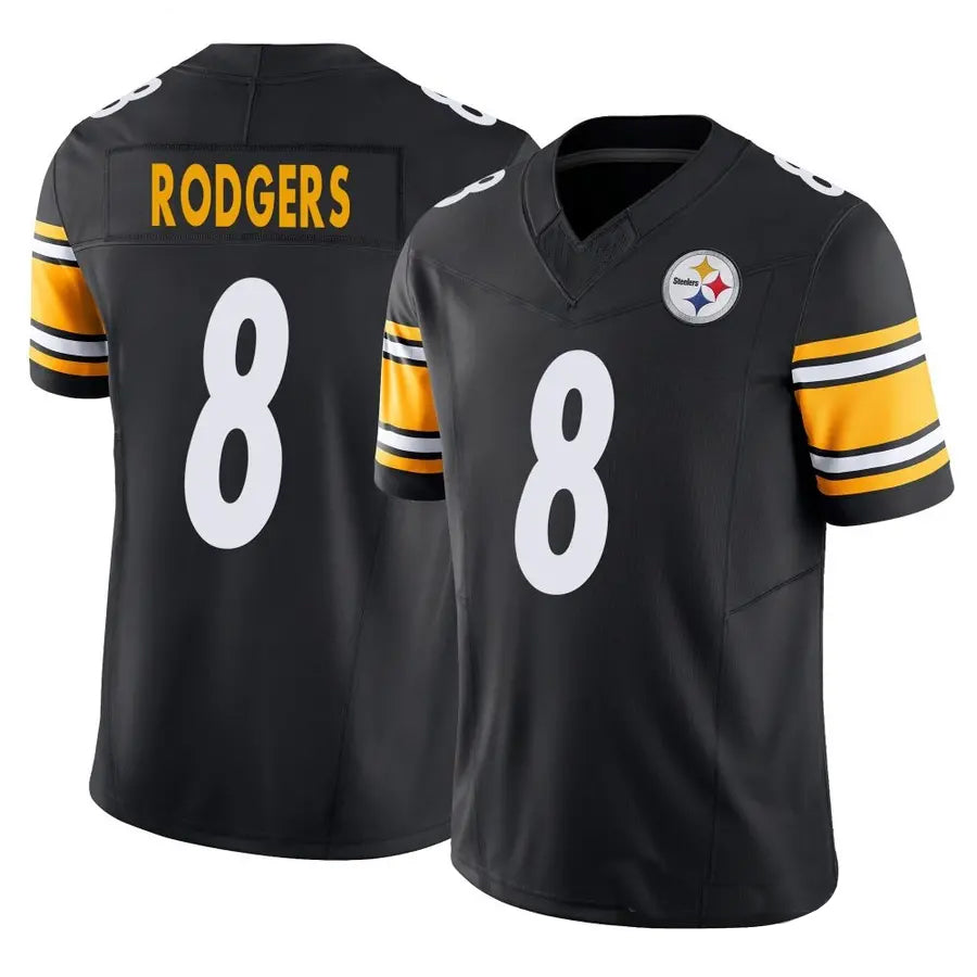 CBdoa P.Steelers #8 Aaron Rodgers Player Black Vapor F.U.S.E. Limited Stitched Jerseys