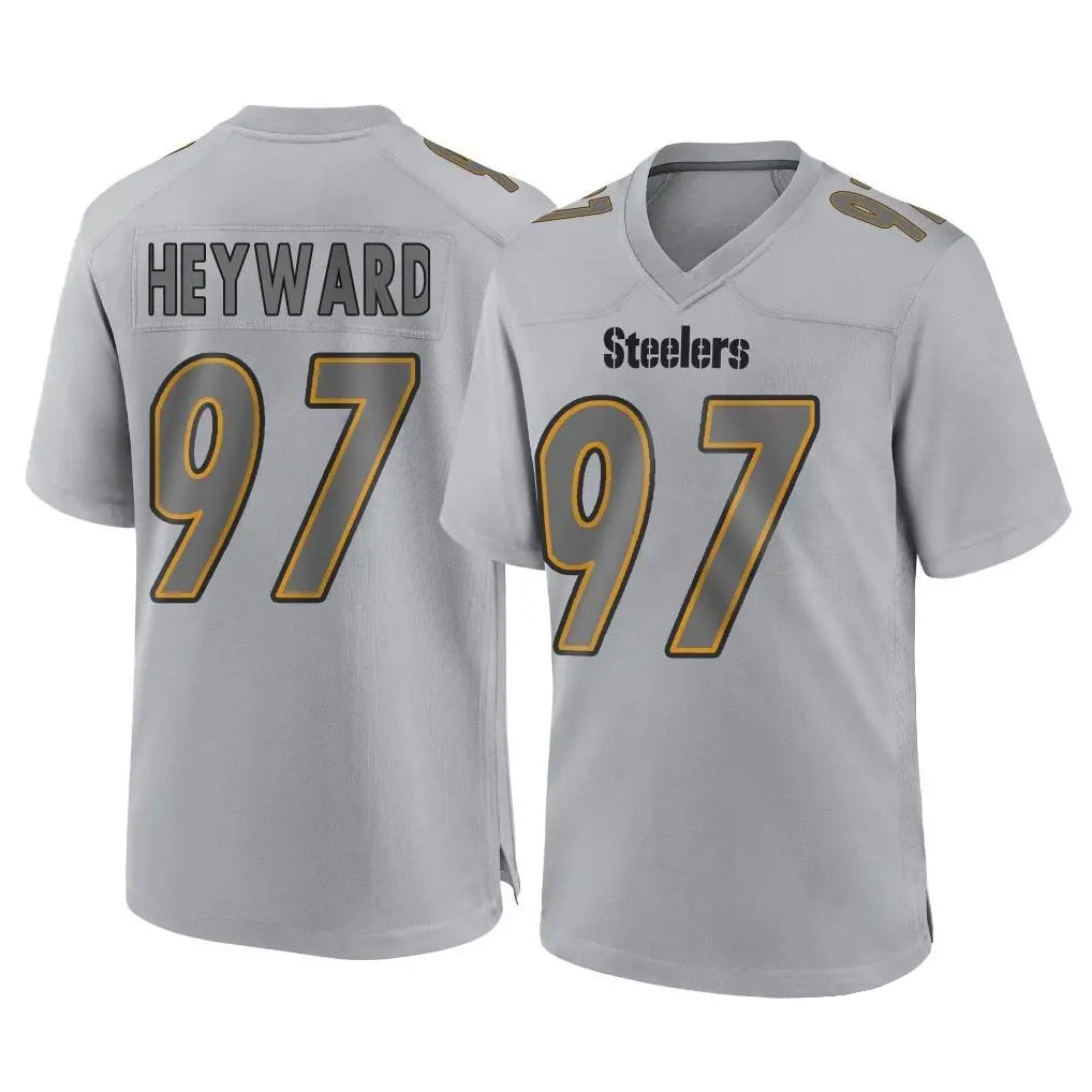 CBdoa P.Steelers #97 Cameron Heyward Player Gray Atmosphere Fashion Home Game Stitched Jerseys