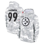 CBdoa P.Steelers #99 Derrick Harmon Player Arctic Camo Limited Salute to Service Pullover Hoodies Game Stitched Jerseys