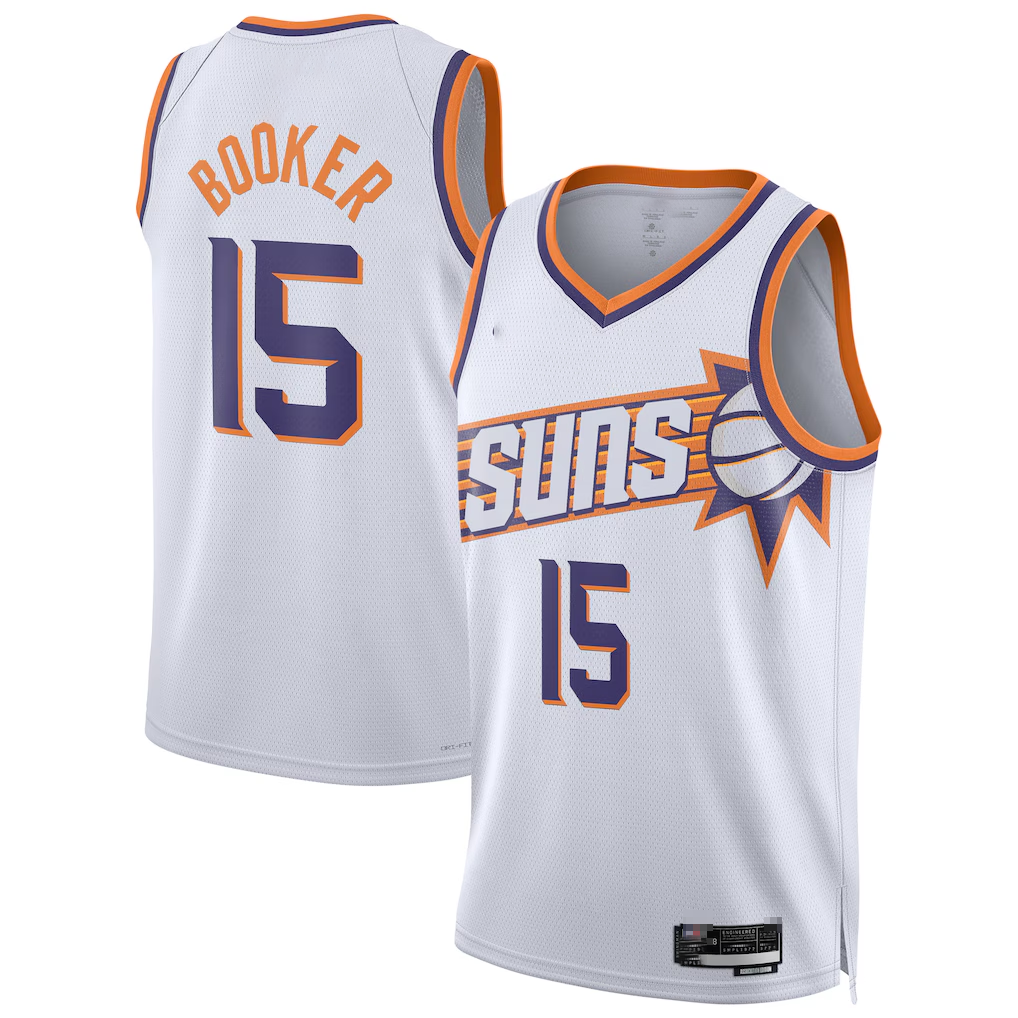 CBdoa P.Suns #15 Devin Booker White Swingman Player Jerseys - Association Edition