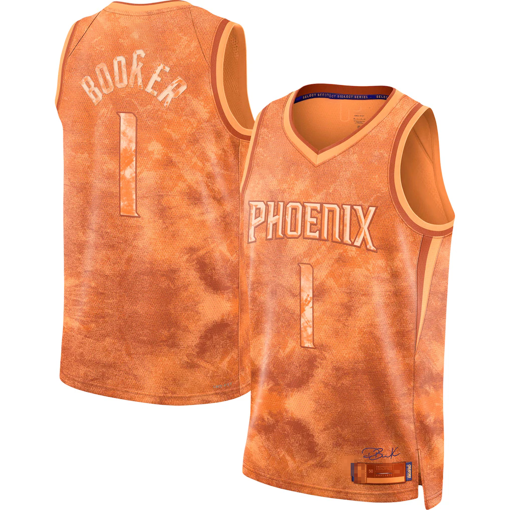 CBdoa P.Suns #1 Devin Booker Orange Select Series Swingman Jerseys