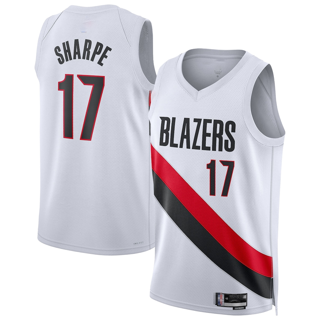 CBdoa PT.Blazers #17 Shaedon Sharpe White Swingman Player Jerseys - Association Edition