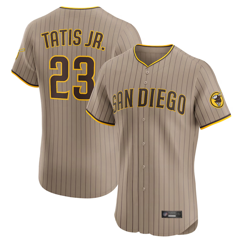 CBdoa S.Diego Padres #23 Fernando Tatis Jr Player Khaki Home Limited Elite Stitched Jerseys
