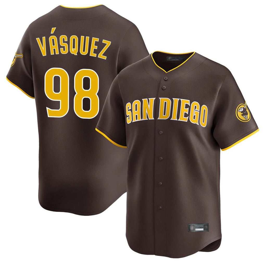 CBdoa S.Diego Padres #98 Randy Vasquez Player Brown Home Limited Stitched Jerseys