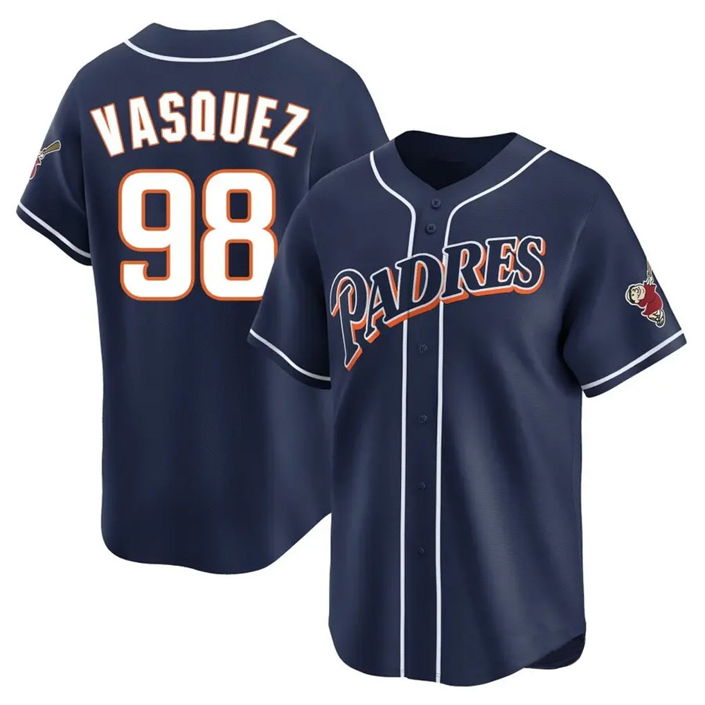 CBdoa S.Diego Padres #98 Randy Vasquez Player Navy Cooperstown Collection Limited Home Stitched Jerseys