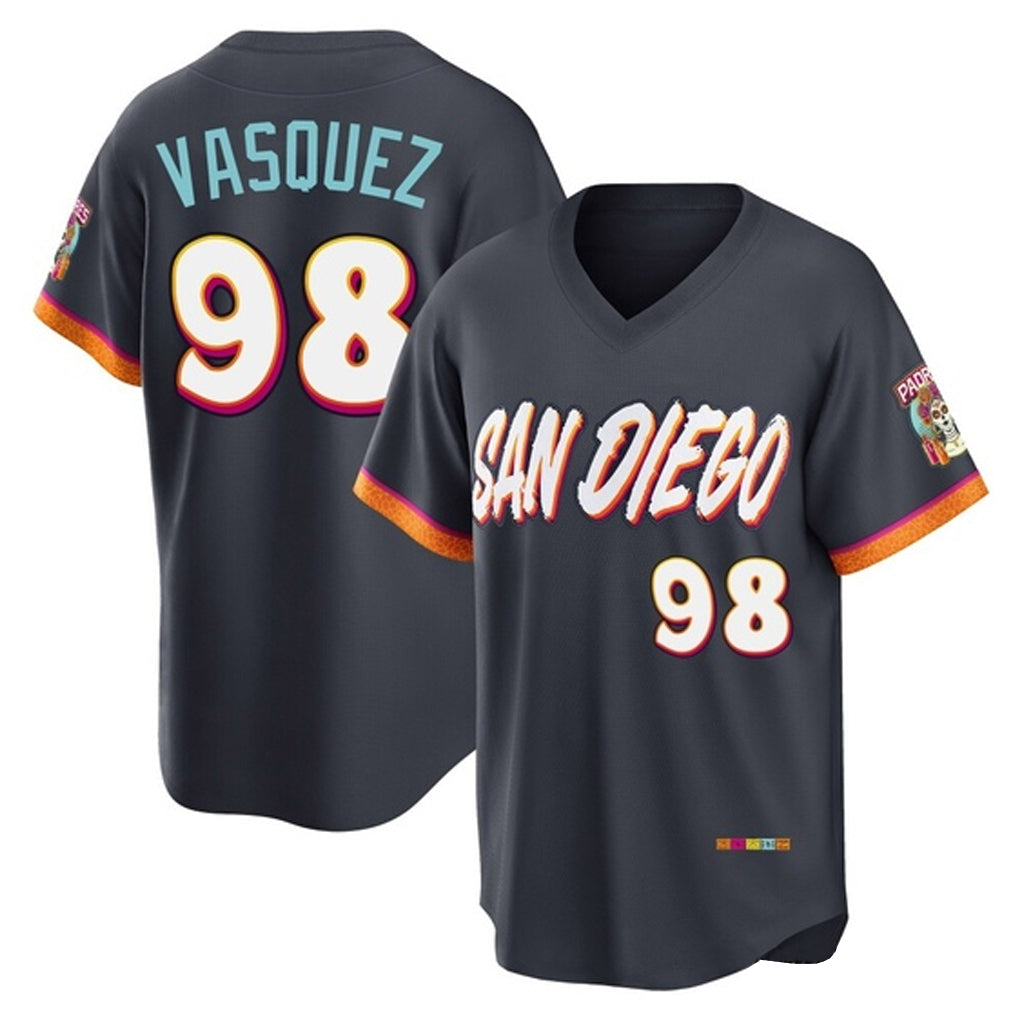 CBdoa S.Diego Padres #98 Randy Vasquez Player Obsidian 2026 City Connect Home Limited T-shirt Stitched Jerseys