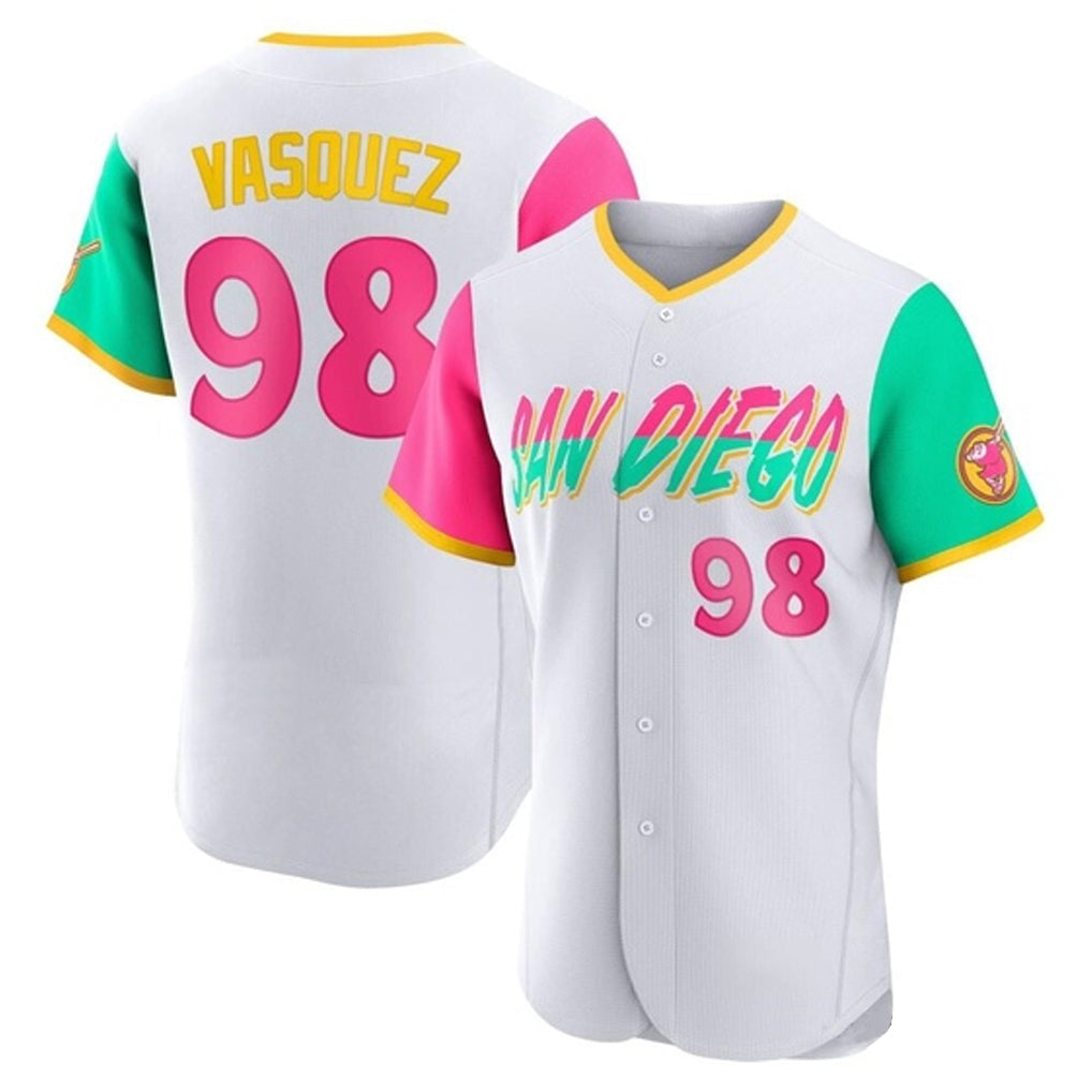 CBdoa S.Diego Padres #98 Randy Vasquez Player White City Connect Home Limited Elite Stitched Jerseys