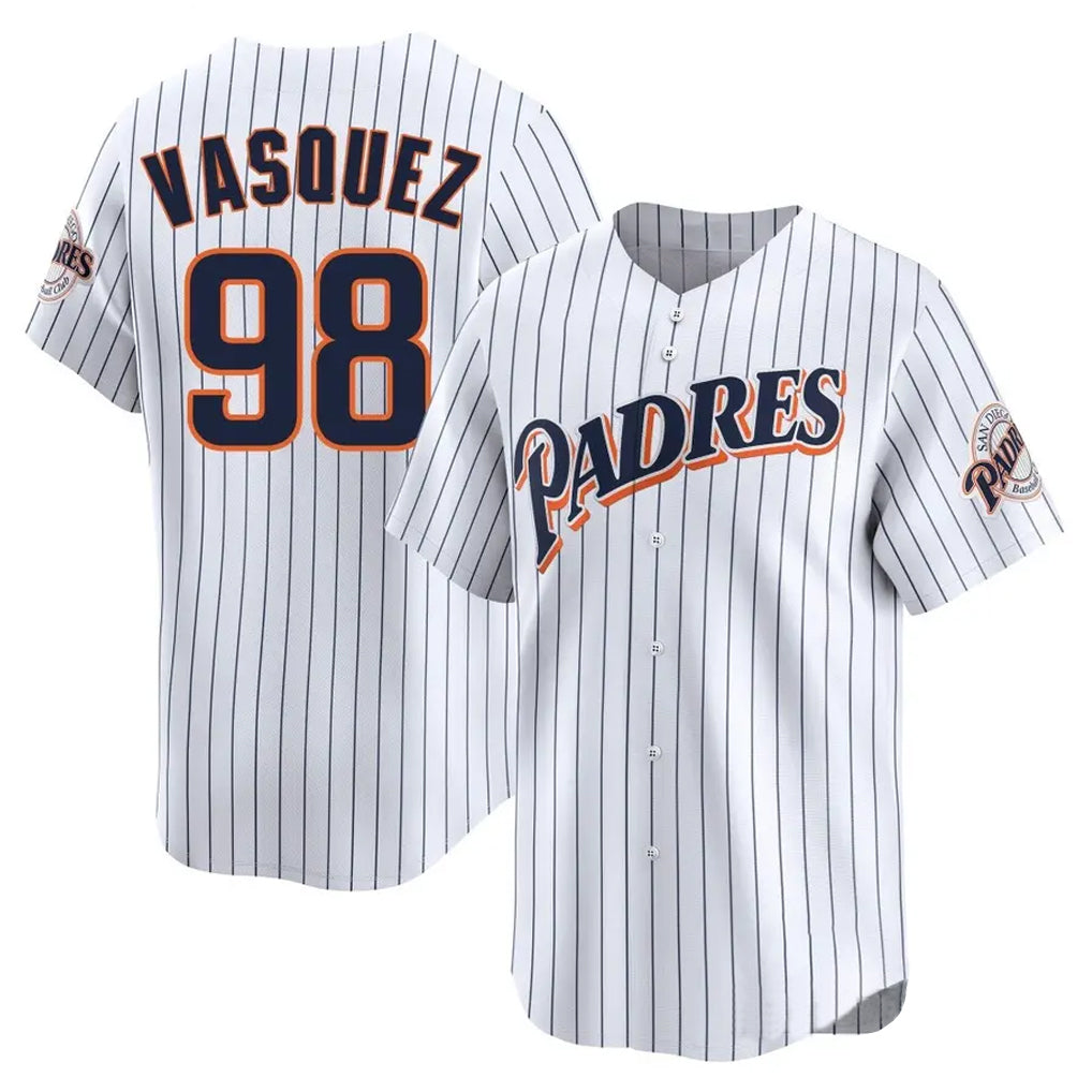 CBdoa S.Diego Padres #98 Randy Vasquez Player White Cooperstown Collection Limited Home Stitched Jerseys