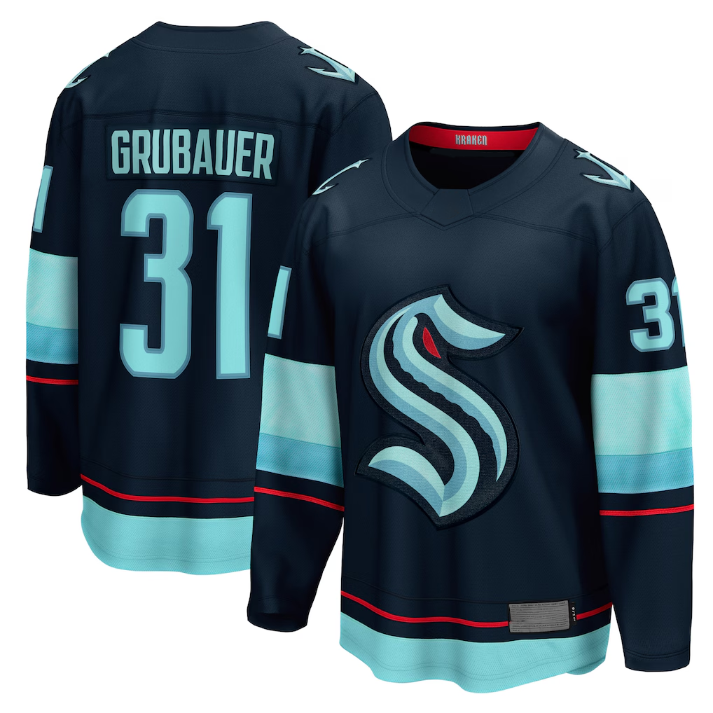 CBdoa S.Kraken #31 Philipp Grubauer Navy Home Breakaway Player Jerseys