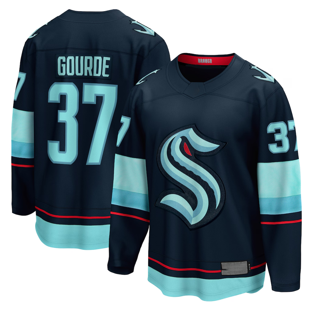 CBdoa S.Kraken #37 Yanni Gourde Deep Sea Blue Home Breakaway Player Jerseys