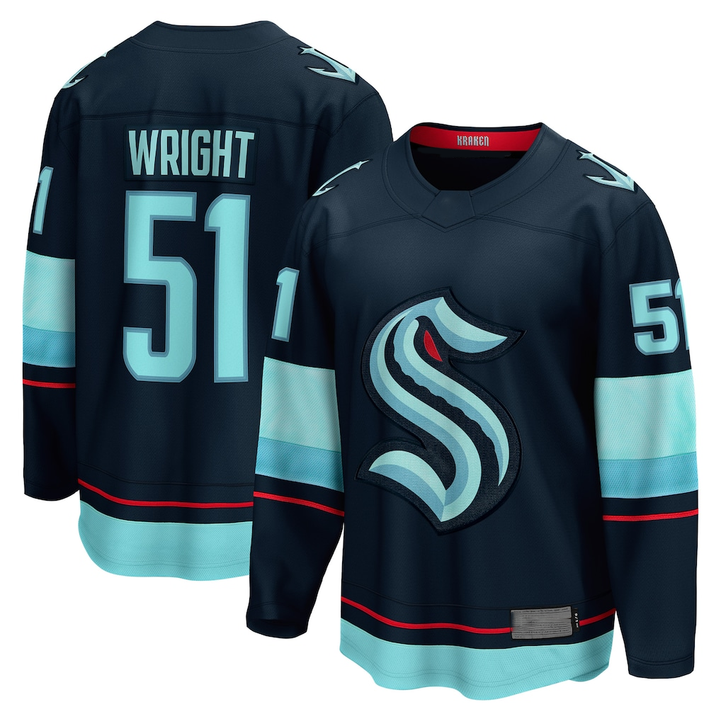 CBdoa S.Kraken #51 Shane Wright Deep Sea Blue Home Breakaway Player Jerseys