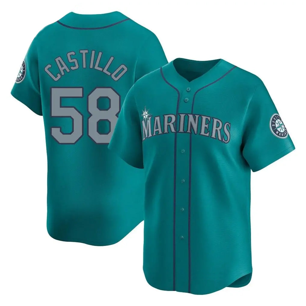 CBdoa S.Mariners #58 Luis Castillo Player Teal Home Limited Stitched Jerseys