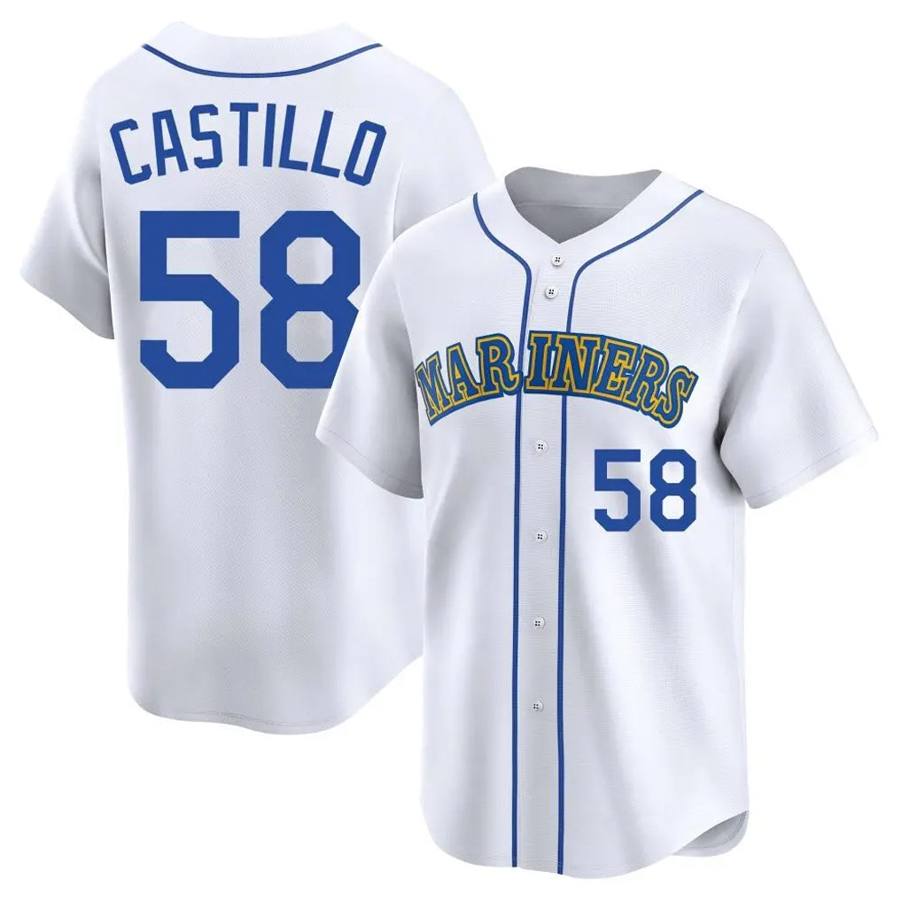 CBdoa S.Mariners #58 Luis Castillo Player White Throwback Cooperstown Collection Limited Game Stitched Jerseys