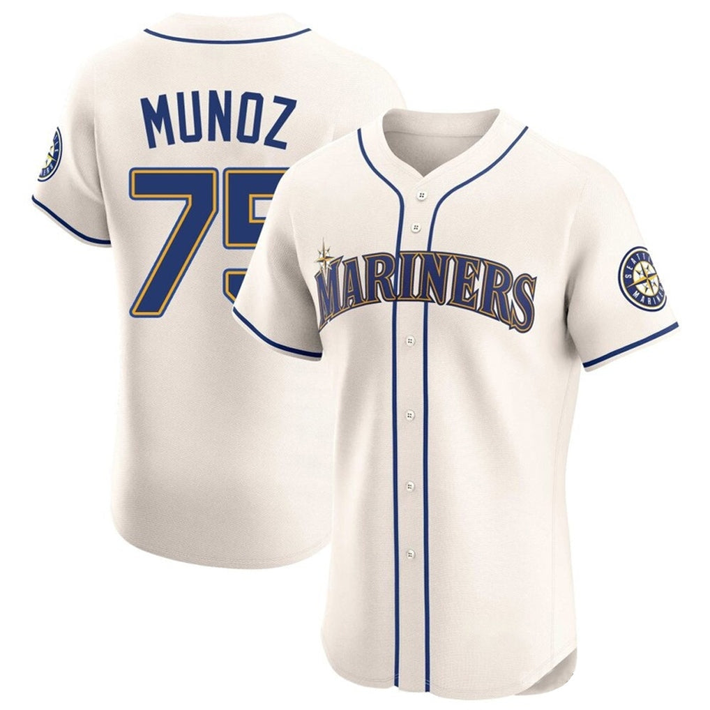 CBdoa S.Mariners #75 Andres Munoz Player Cream Home Limited Elite Stitched Jerseys