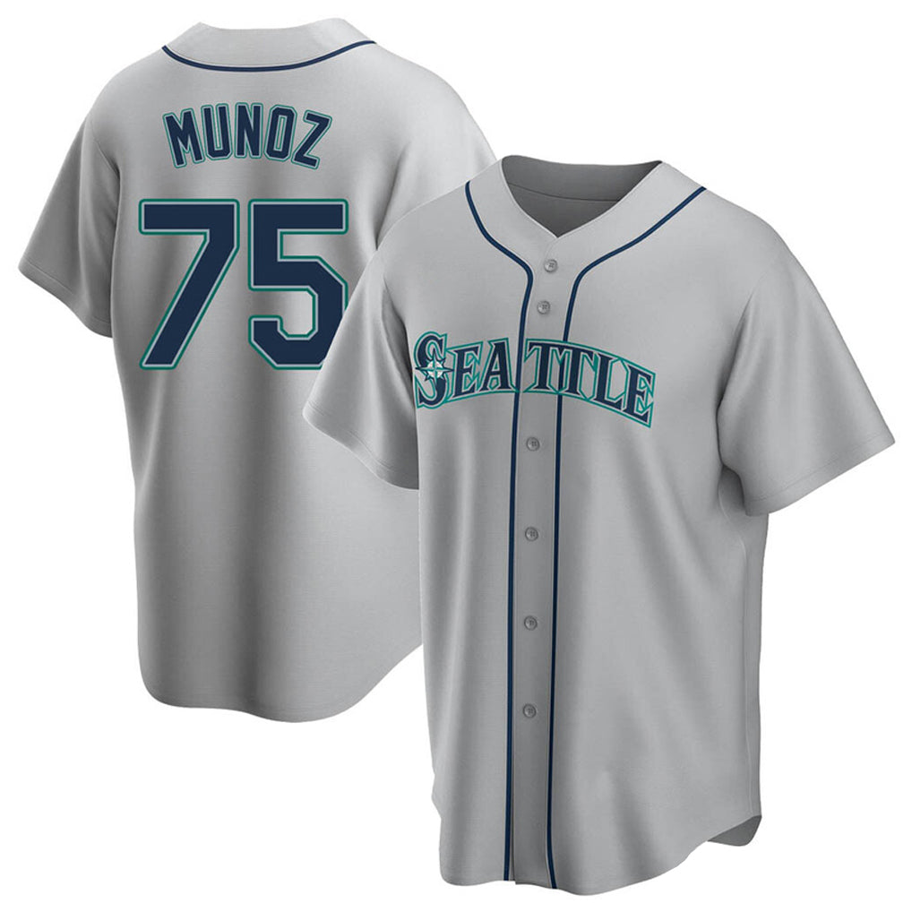 CBdoa S.Mariners #75 Andres Munoz Player Gray Home Game Stitched Jerseys