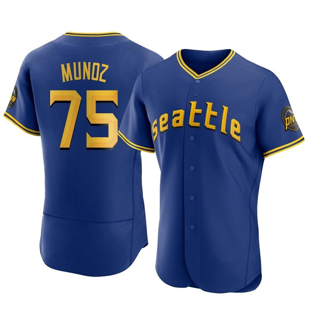 CBdoa S.Mariners #75 Andres Munoz Player Royal City Connect Home Limited Elite Stitched Jerseys