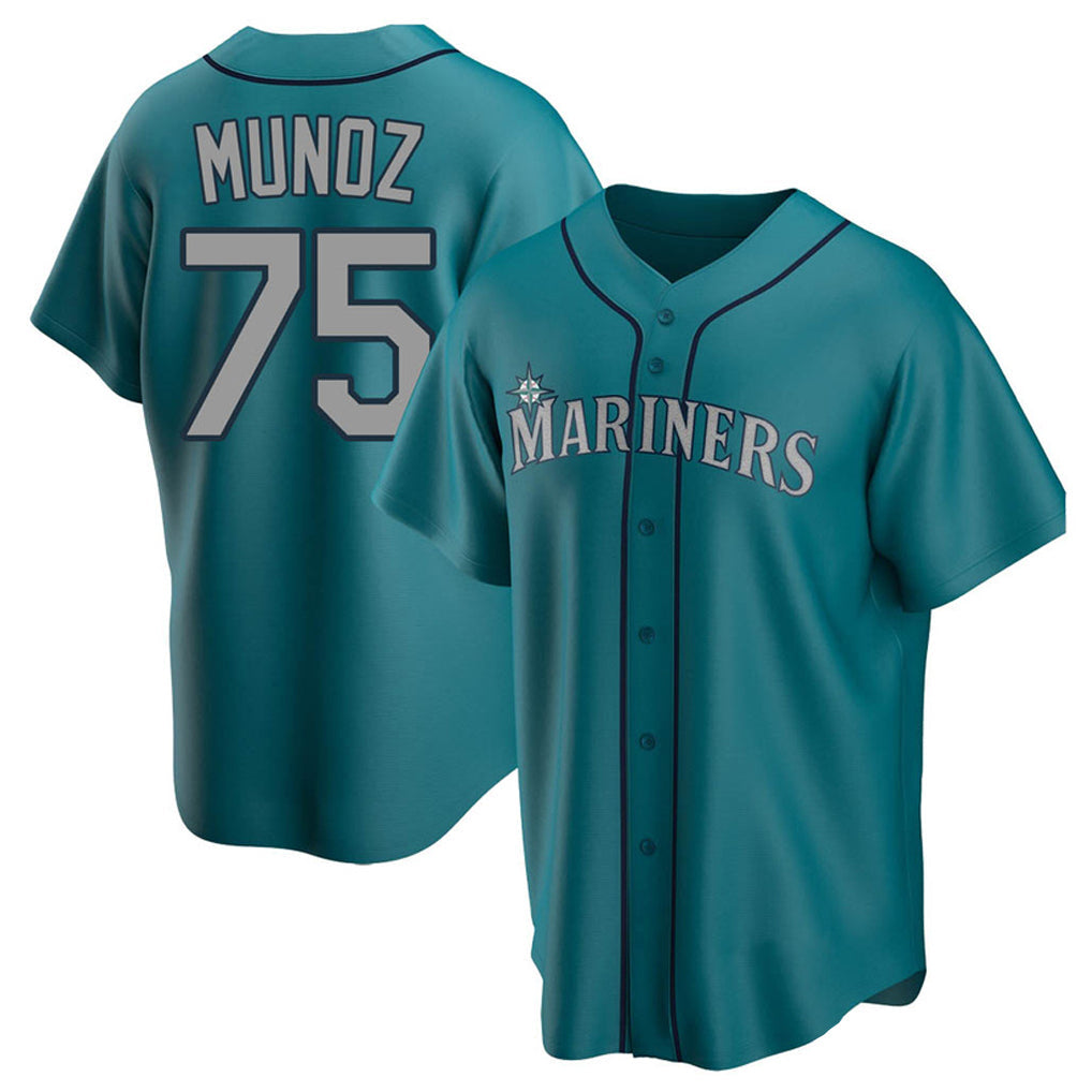 CBdoa S.Mariners #75 Andres Munoz Player Teal Home Game Stitched Jerseys