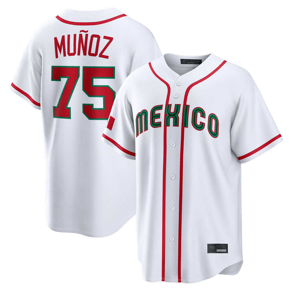 CBdoa S.Mariners #75 Andres Munoz Player White 2026 World Classic Home Limited Stitched Jerseys