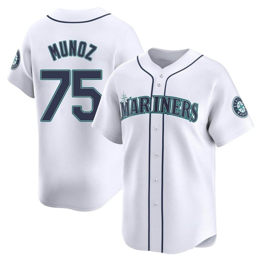 CBdoa S.Mariners #75 Andres Munoz Player White Home Limited Stitched Jerseys