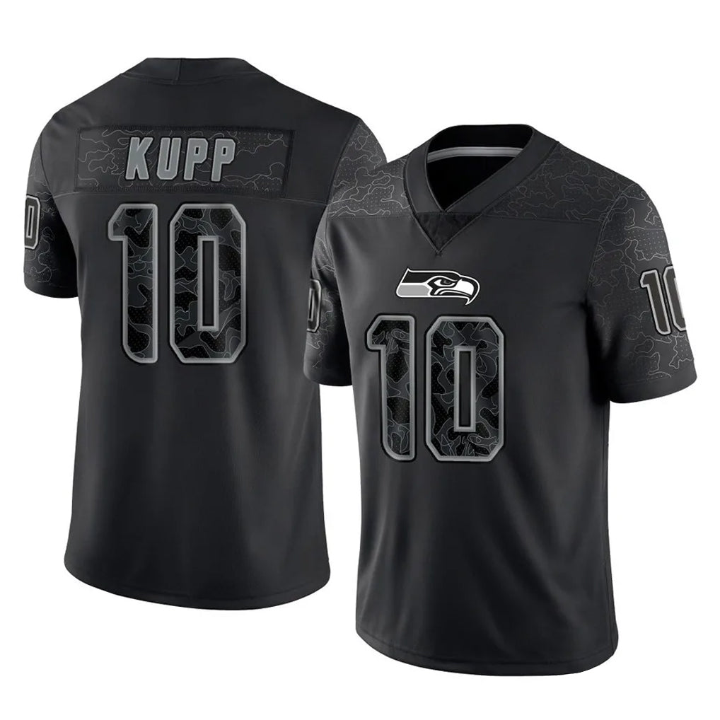 CBdoa S.Seahawks #10 Cooper Kupp Player Black Limited Reflective Home Game Stitched Jerseys
