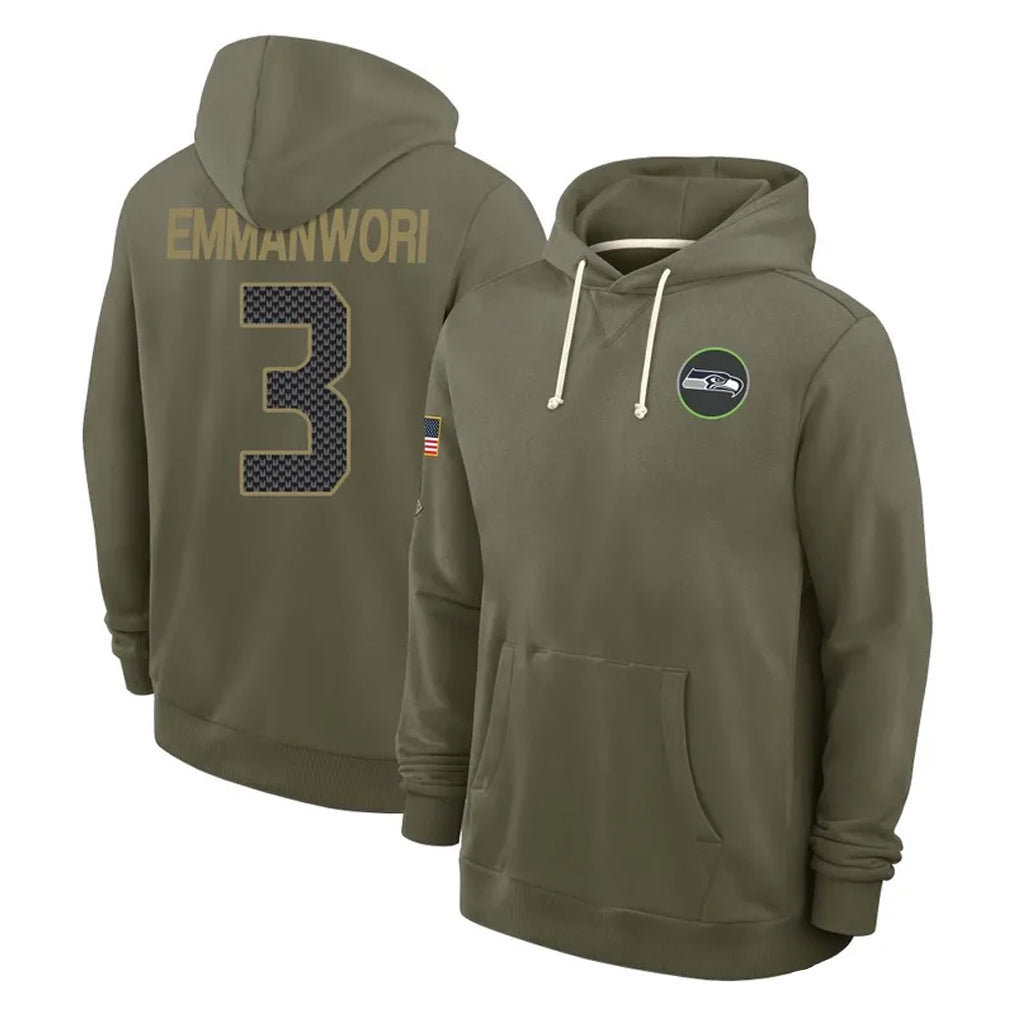 CBdoa S.Seahawks #3 Nick Emmanwori Player Olive Salute to Service Pullover Hoodies Limited Stitched Jerseys