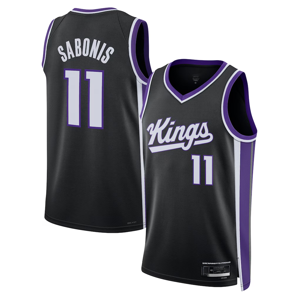 CBdoa S.kings #11 Domantas Sabonis Black Swingman Player Jerseys - Icon Edition