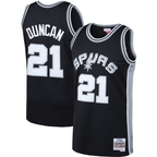 CBdoa SA.Spurs #21 Tim Duncan Mitchell & Ness Black 1998-1999 Big & Tall Hardwood Classics Swingman Jerseys
