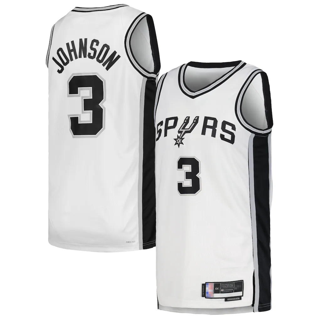 CBdoa SA.Spurs #3 Keldon Johnson White Swingman Jerseys - Association Edition