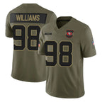 CBdoa SF.49ers #98 Mykel Williams Player Olive 2025 Salute To Service Limited Home Game Stitched Jerseys