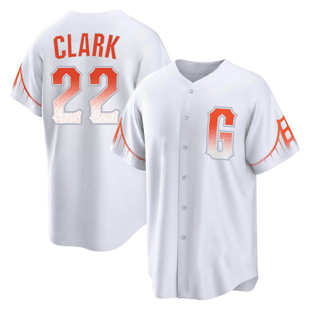 CBdoa SF.Giants #22 Will Clark Player White City Connect Home Game Stitched Jerseys