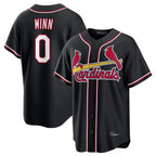 CBdoa St. Louis Cardinals #0 Masyn Winn Player Black Carbon Fashio Game Stitched Jerseys