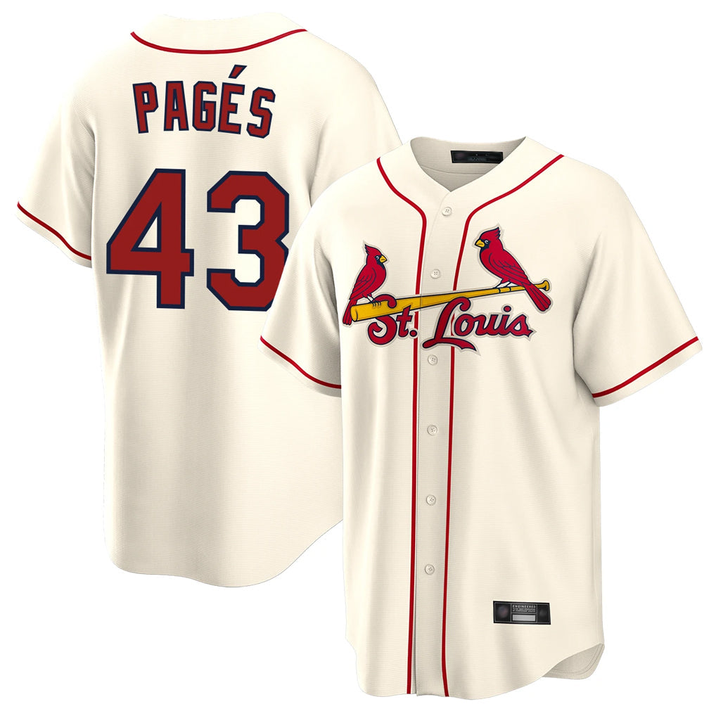 CBdoa St. Louis Cardinals #43 Pedro Pages Player Cream Home Game Stitched Jerseys