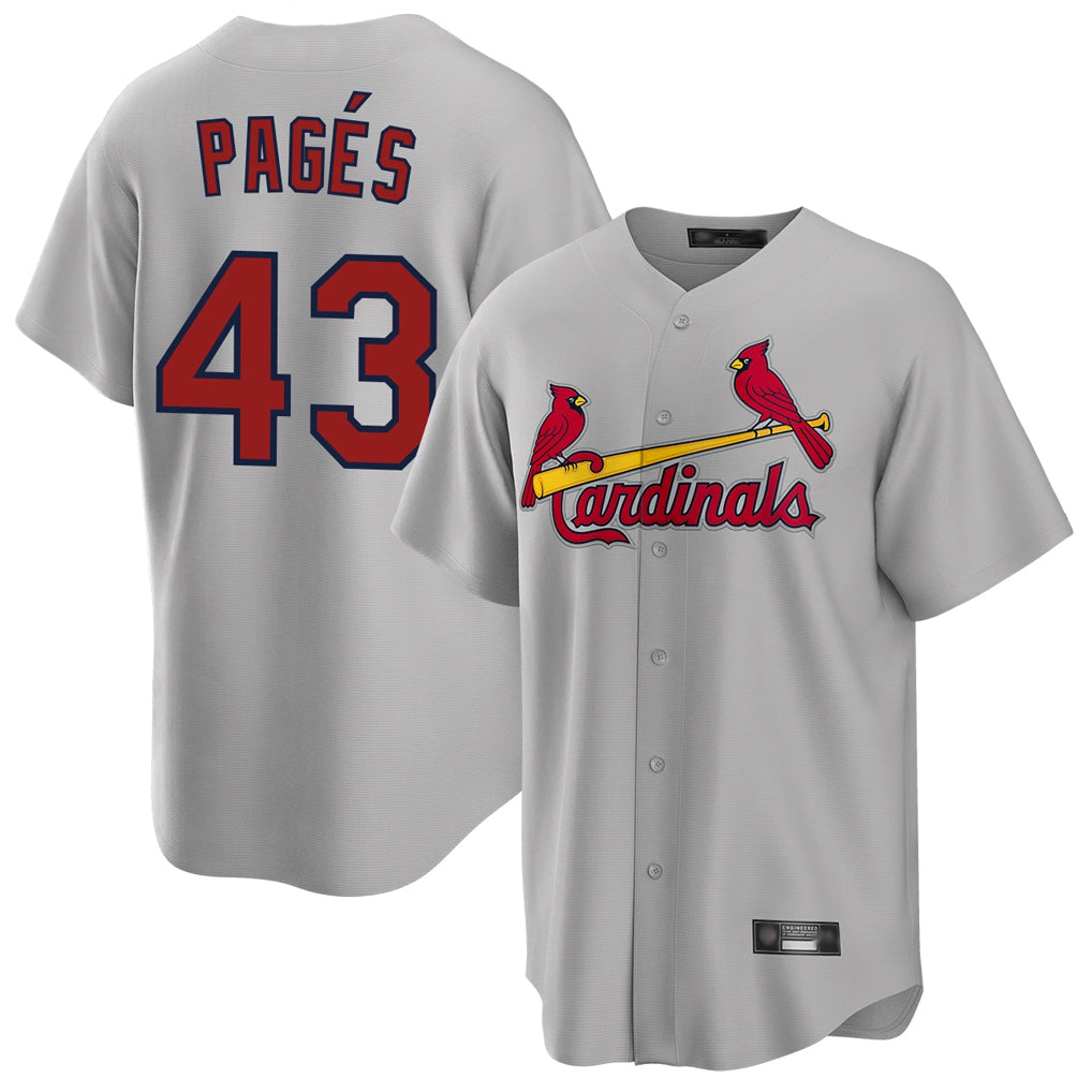 CBdoa St. Louis Cardinals #43 Pedro Pages Player Gray Home Game Stitched Jerseys
