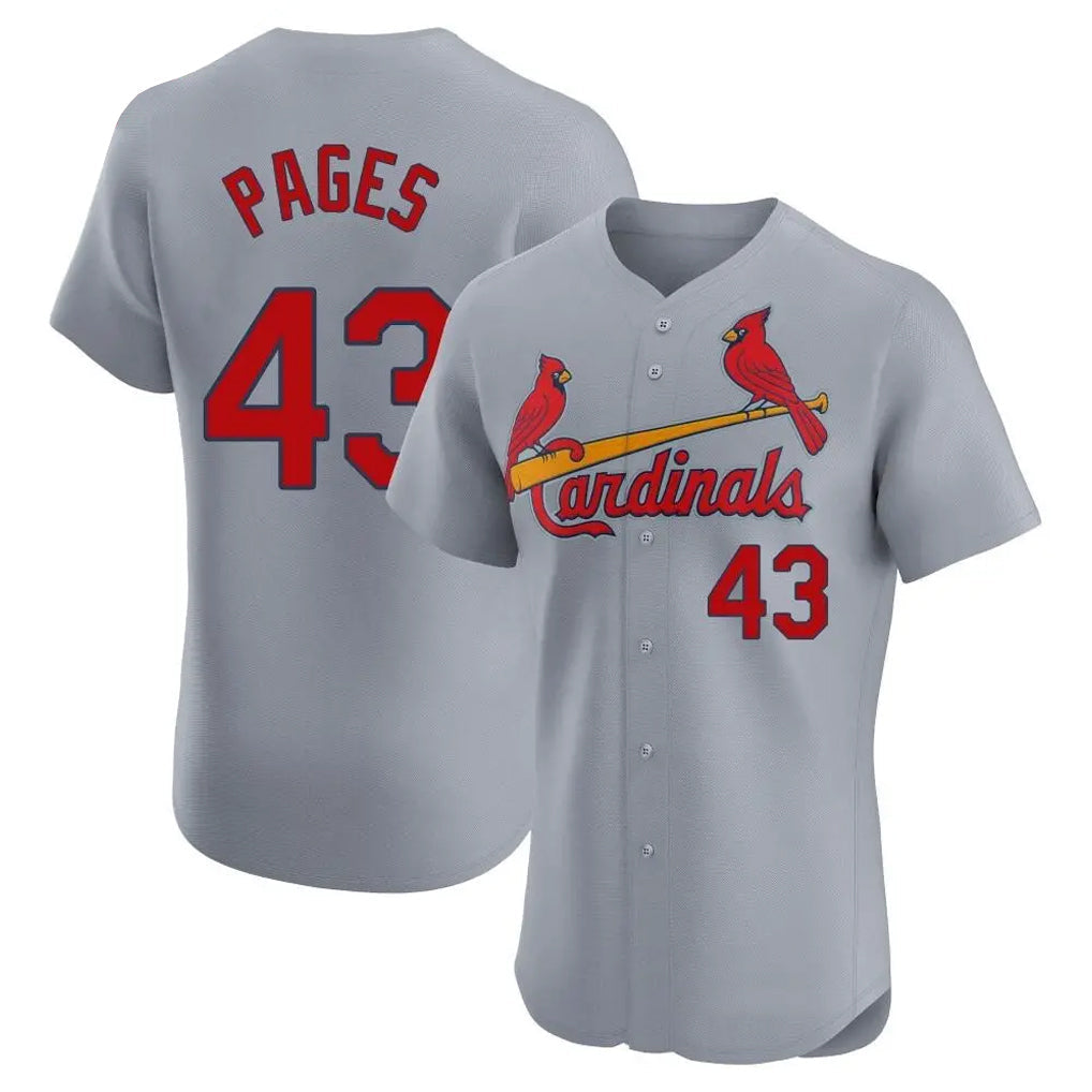 CBdoa St. Louis Cardinals #43 Pedro Pages Player Gray Home Limited Elite Stitched Jerseys
