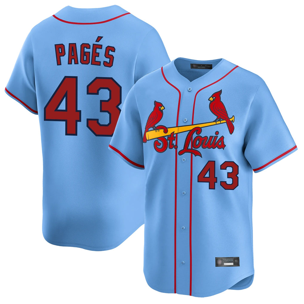 CBdoa St. Louis Cardinals #43 Pedro Pages Player Light Blue Home Limited Stitched Jerseys