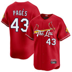 CBdoa St. Louis Cardinals #43 Pedro Pages Player Red City Connect Limited Stitched Jerseys